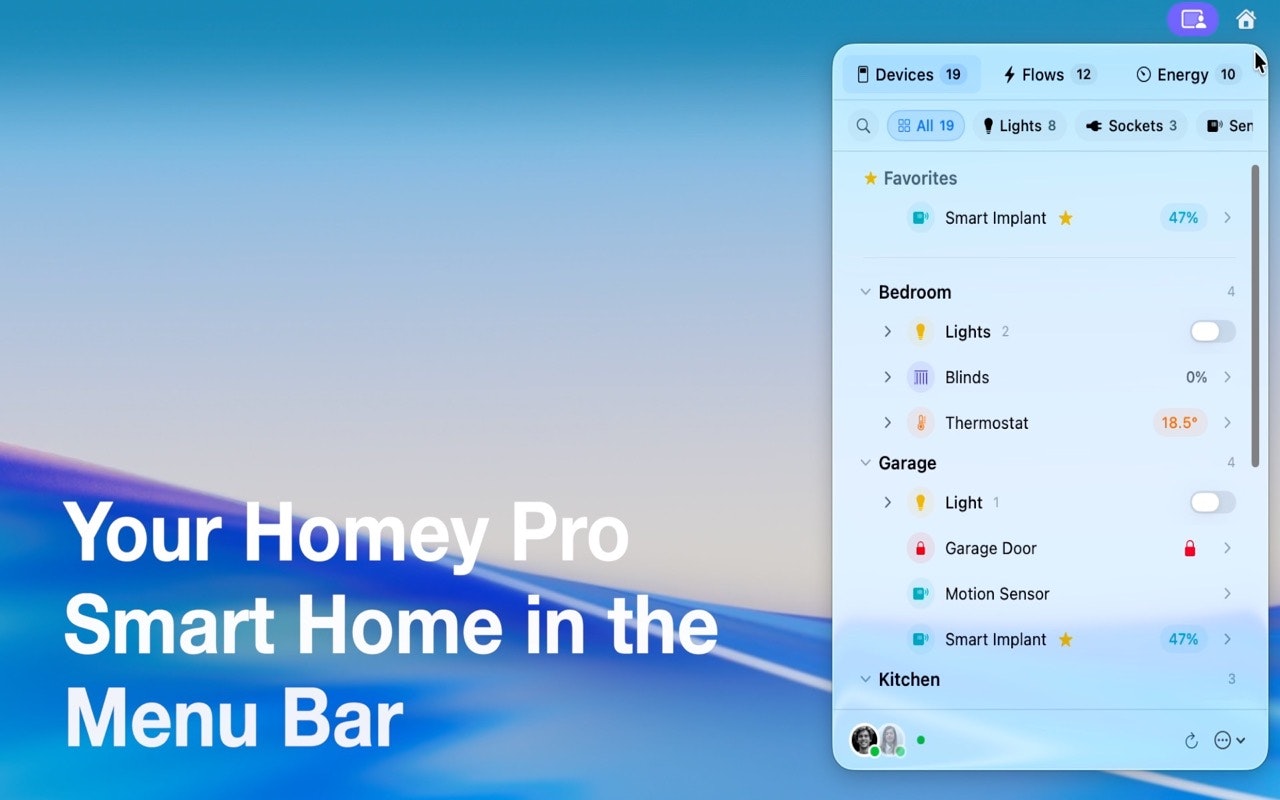 HomeBar for Homey Pro gallery image