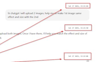 ChatGPT message timestamp for Chrome gallery image