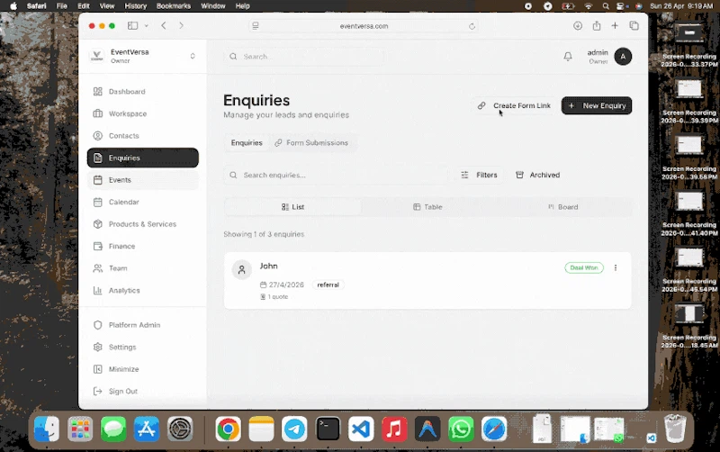 EventVersa screenshot 2