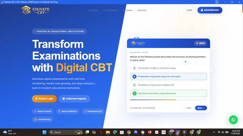 EDUVATE CBT screenshot 1