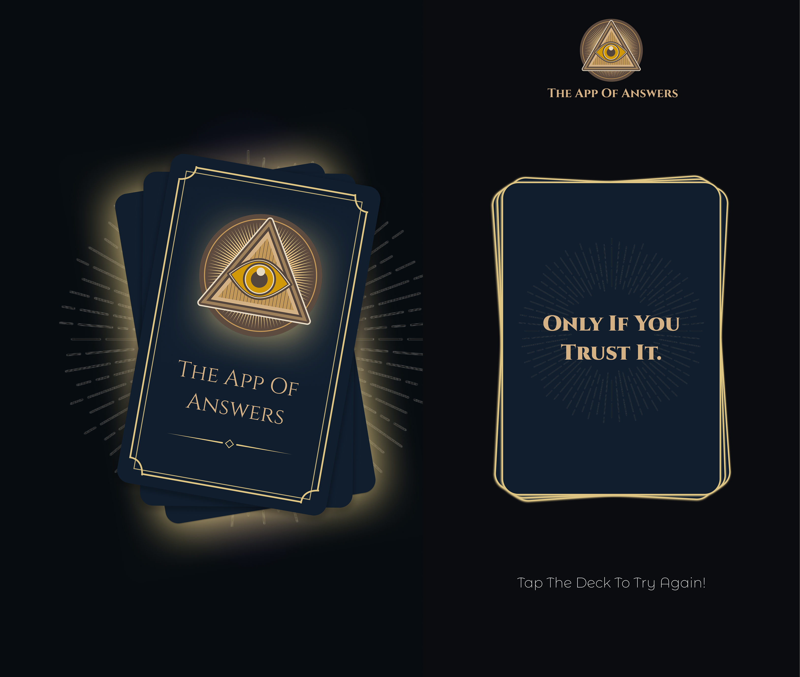 The App Of Answers. - Main product screenshot demonstrating key features and user interface