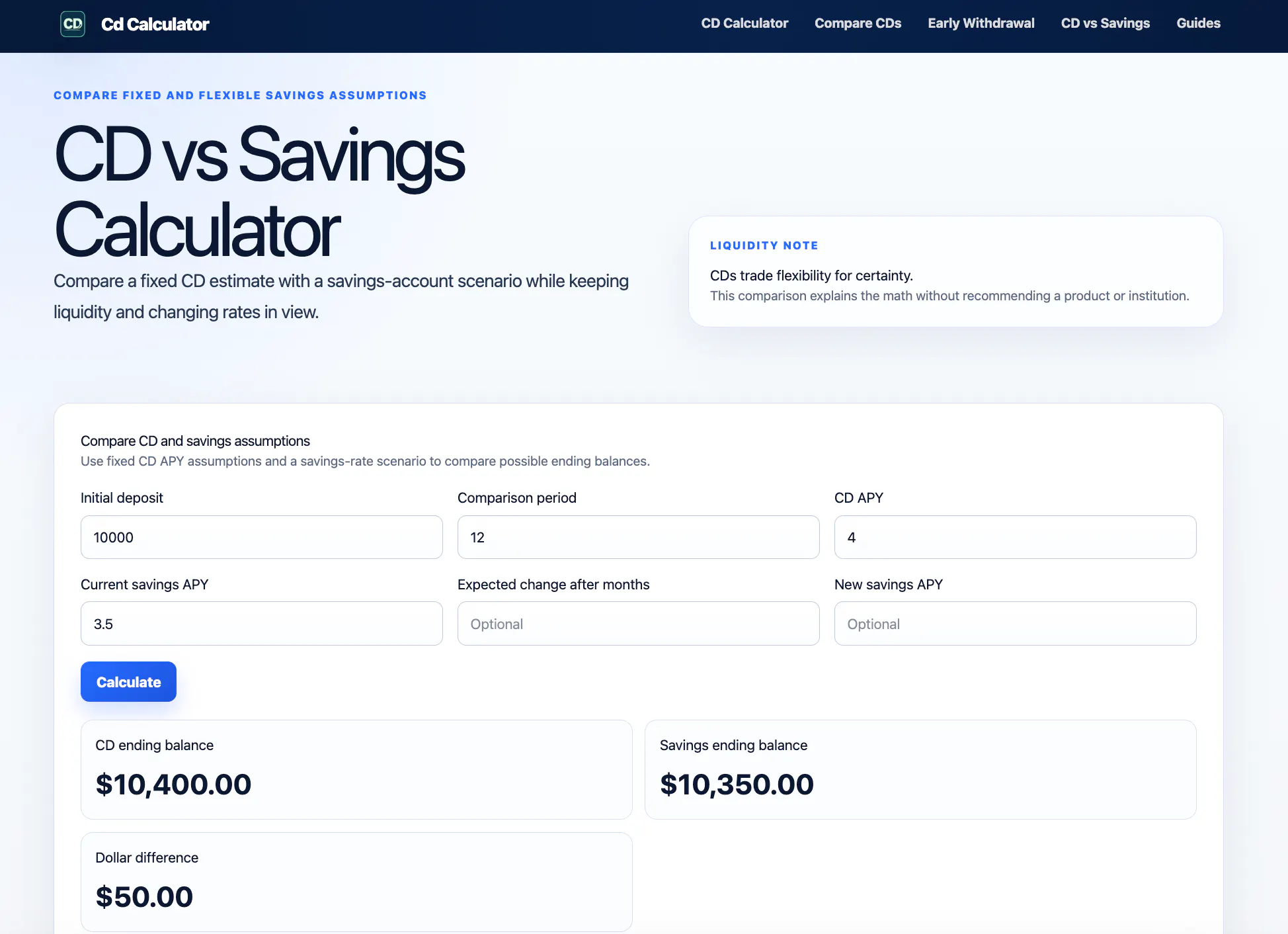 Cd Calculator screenshot
