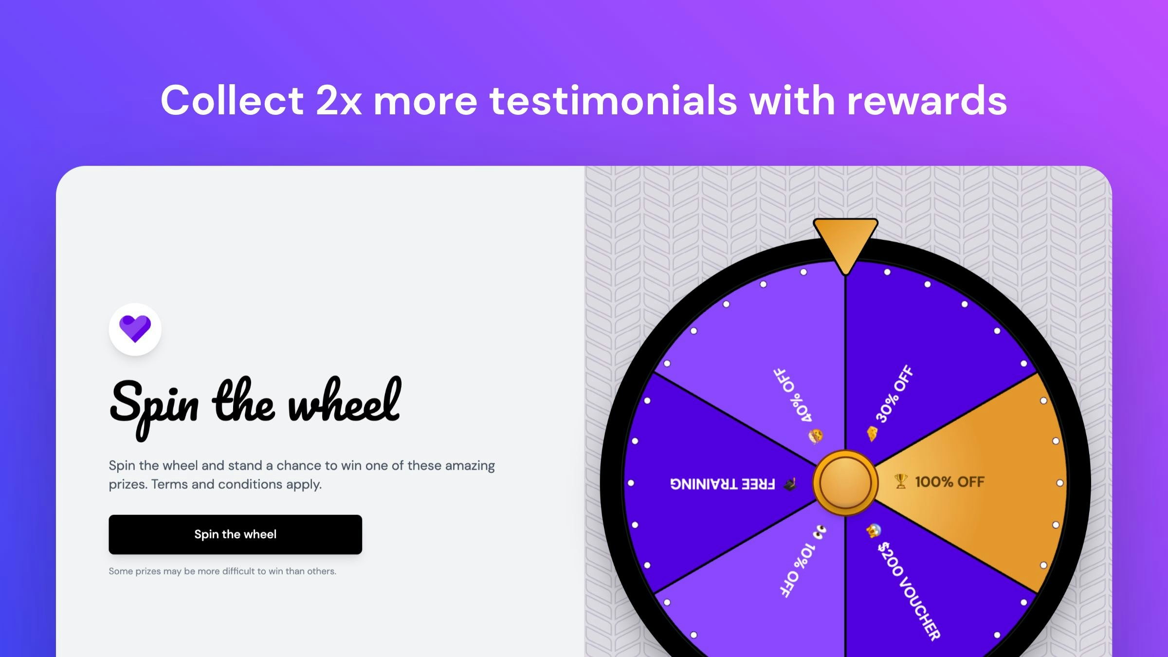 startuptile Testimonial Wheel By Senja-Collect 2x more testimonials with gamified incentives