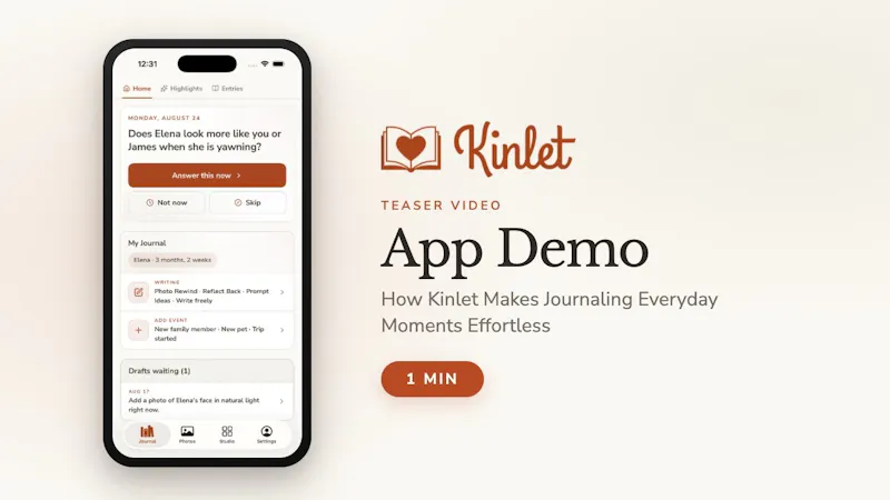 Kinlet: Baby book & family keepsakes screenshot 1 (video preview)