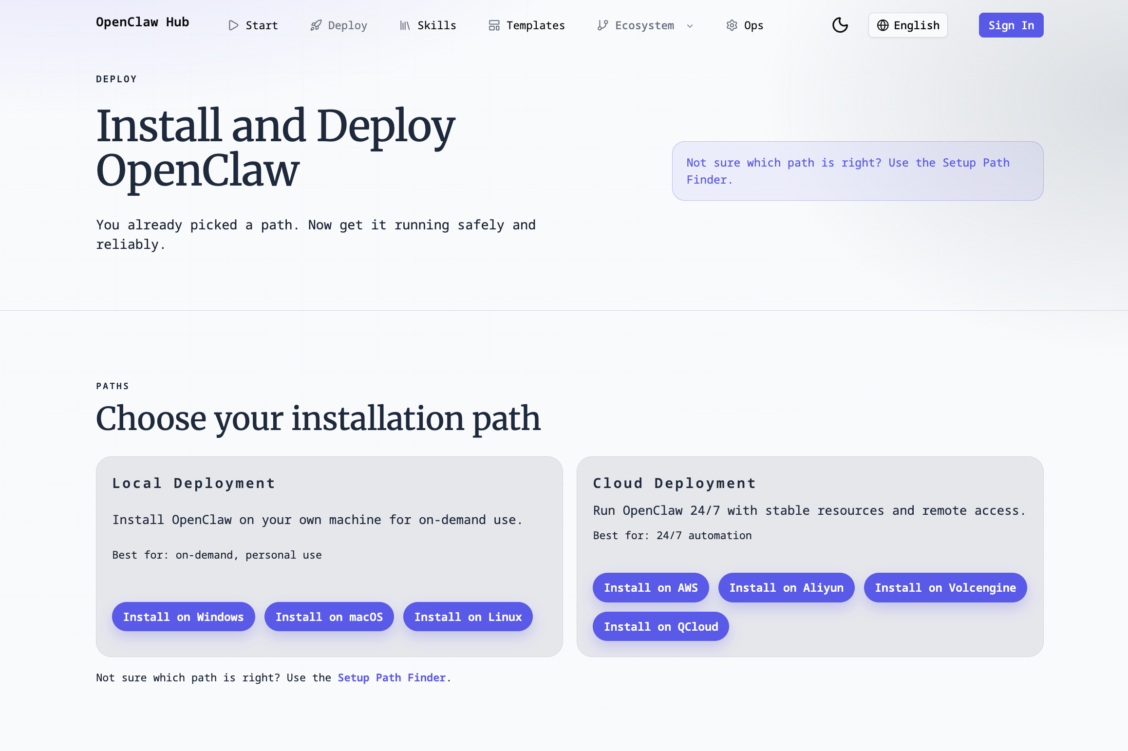 OpenClaw Hub - Screenshot 2 showing product features and functionality