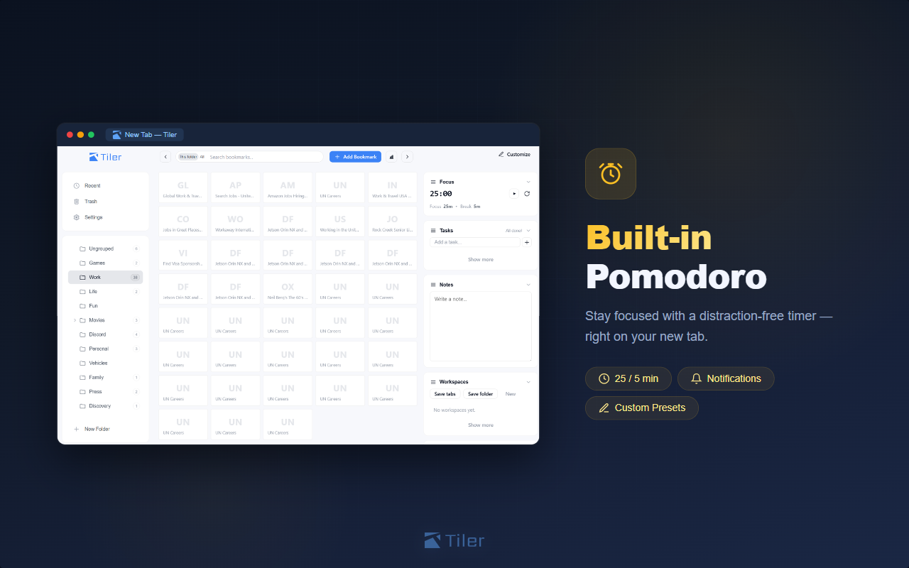 Tiler: Visual Bookmarks & New Tab gallery image