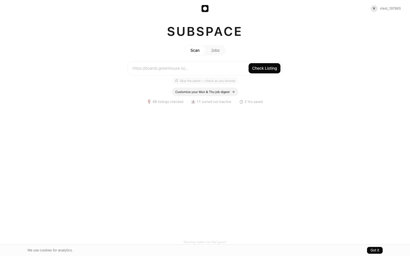 Subspace - Screenshot 4 showing product features and functionality