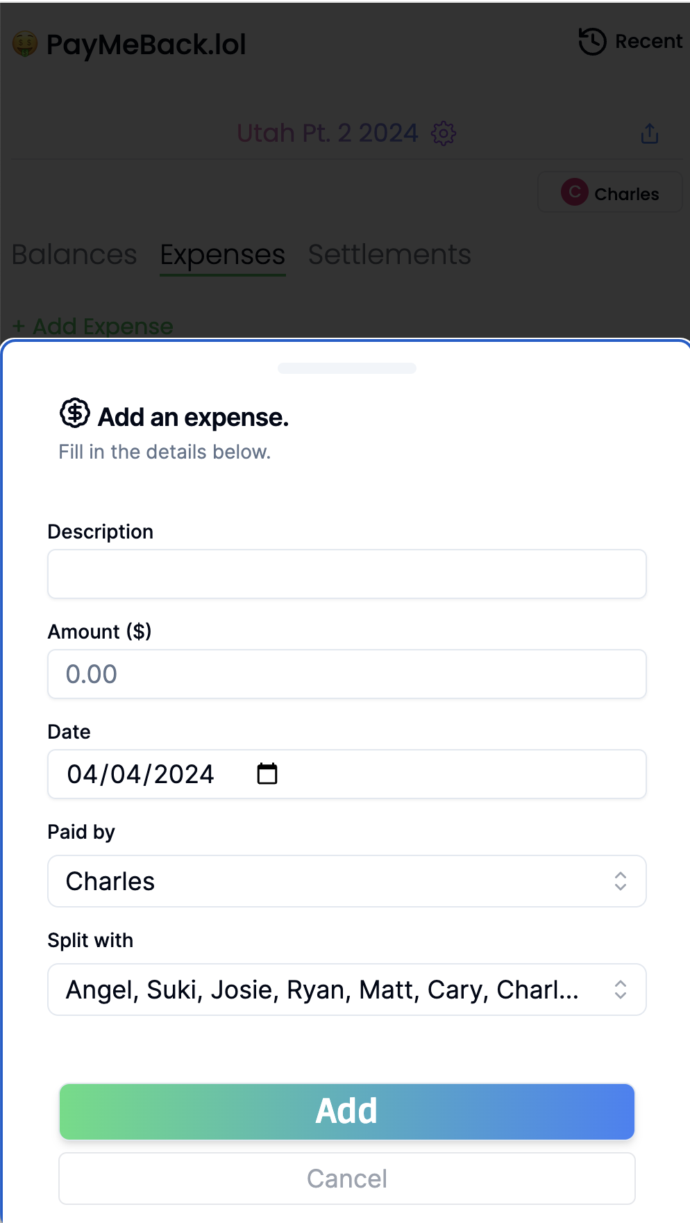 PayMeBack.lol - Simple, no-nonsense group expense tracking media 5