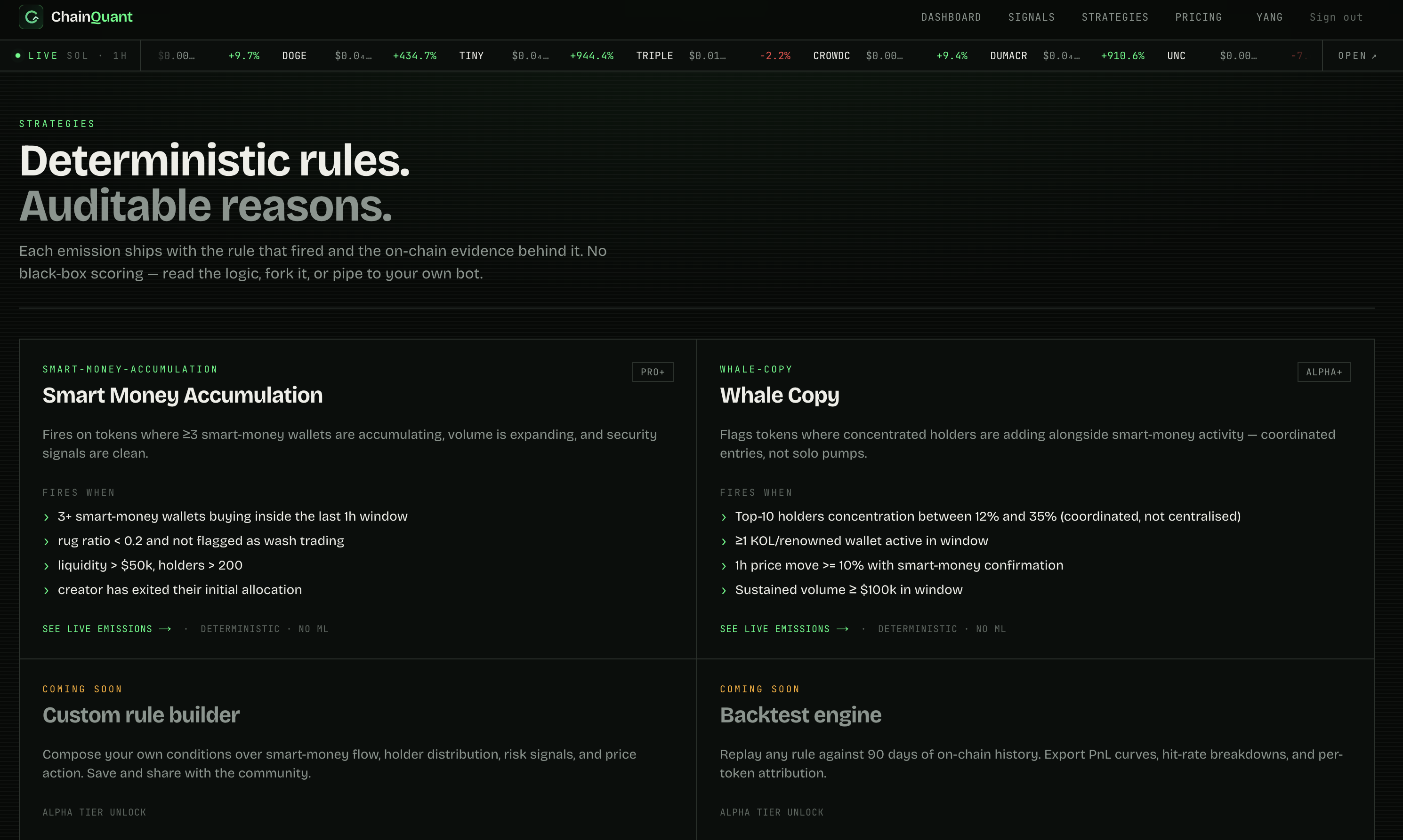 On-Chain Quant Strategies, Delivered gallery image