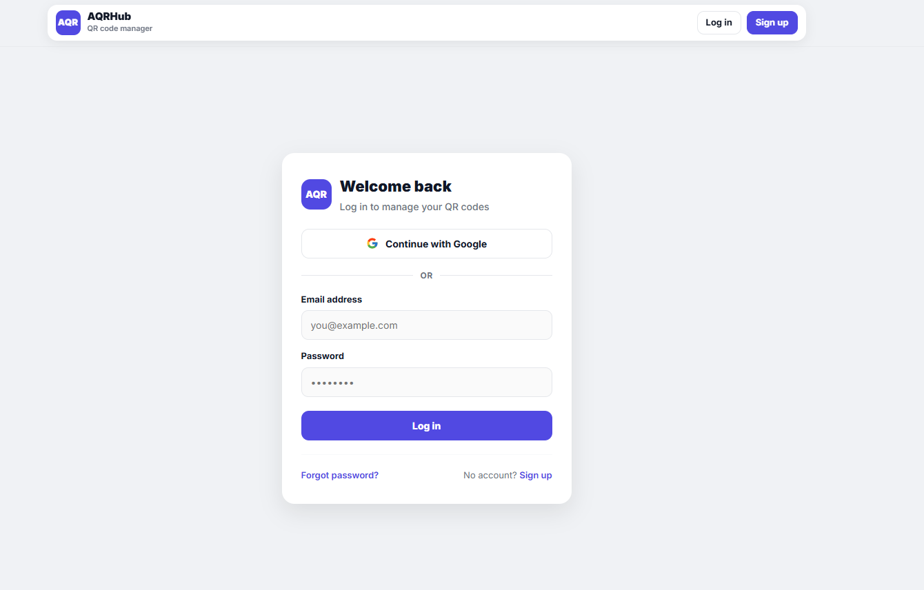 AQRHub - Screenshot 2 showing product features and functionality