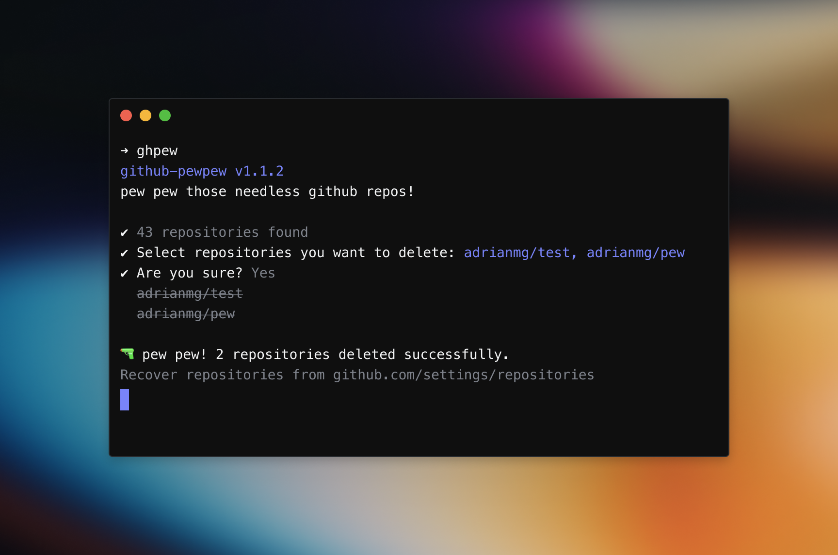 github-pewpew gallery image