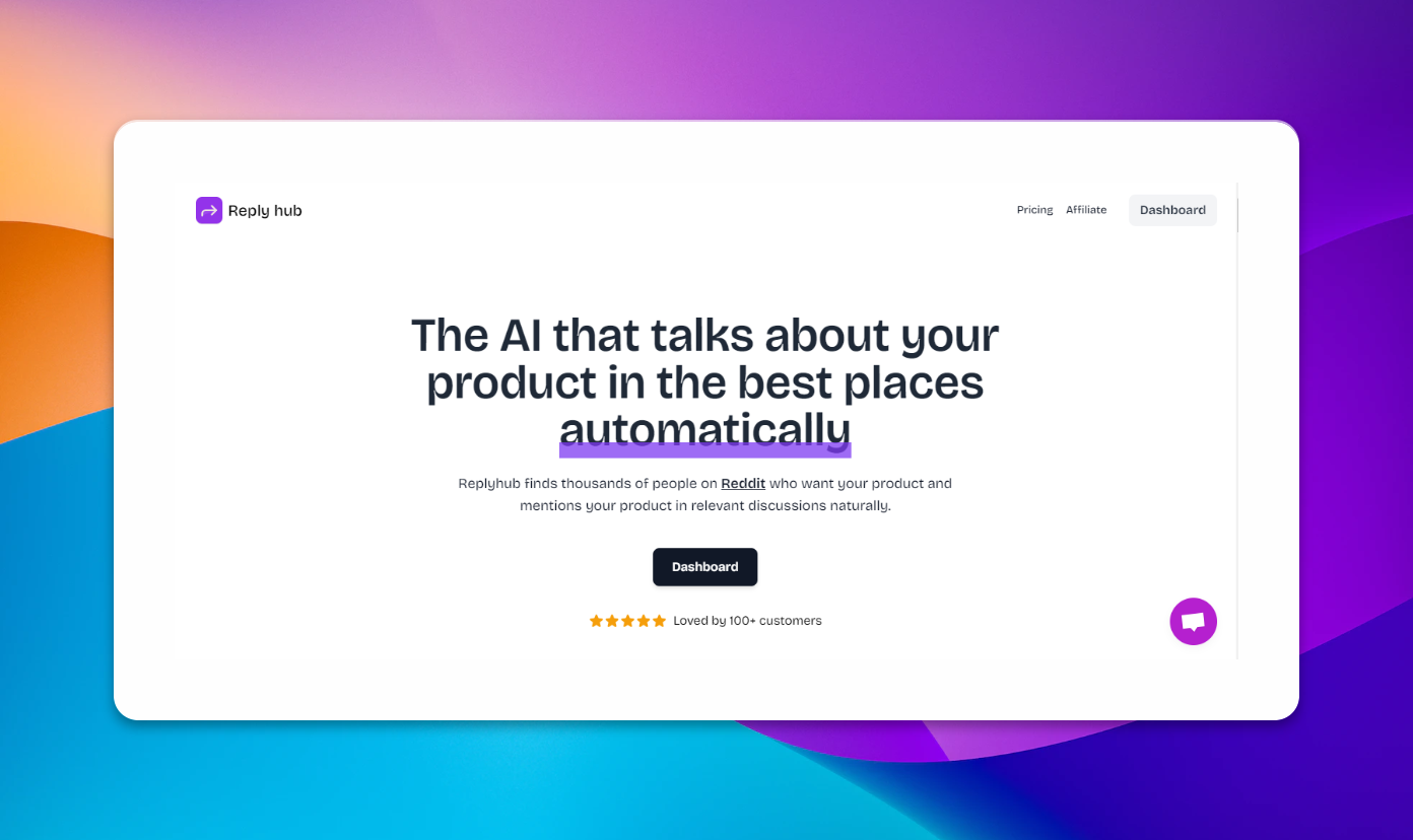 startuptile Replyhub-AI that talks about your product on Reddit automatically