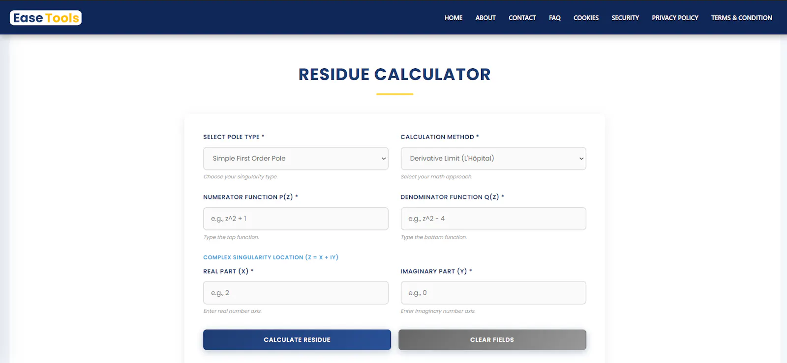 Residue Calculator  screenshot 1