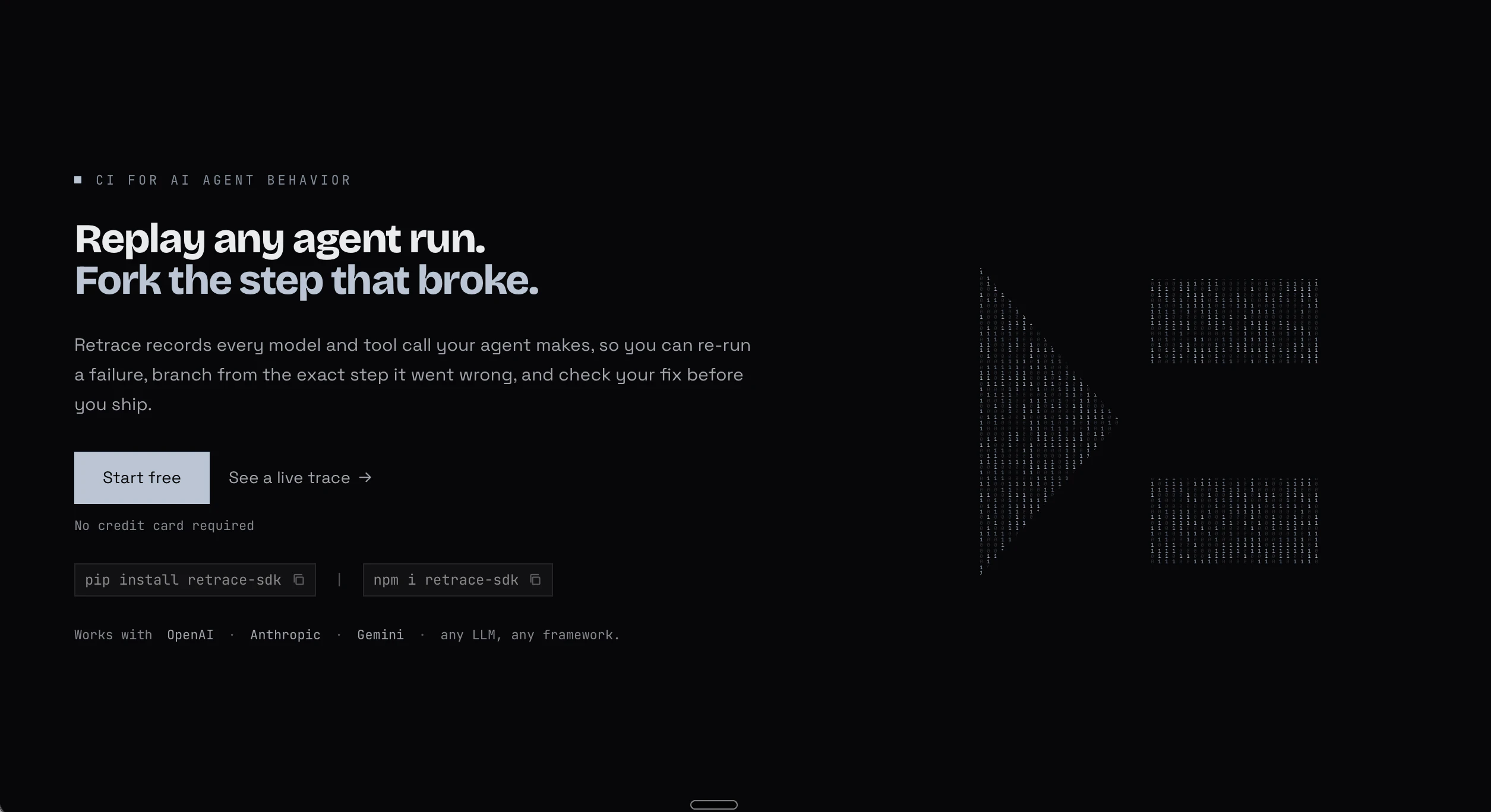 startuptile Retrace-Debug AI agents by replaying and forking runs