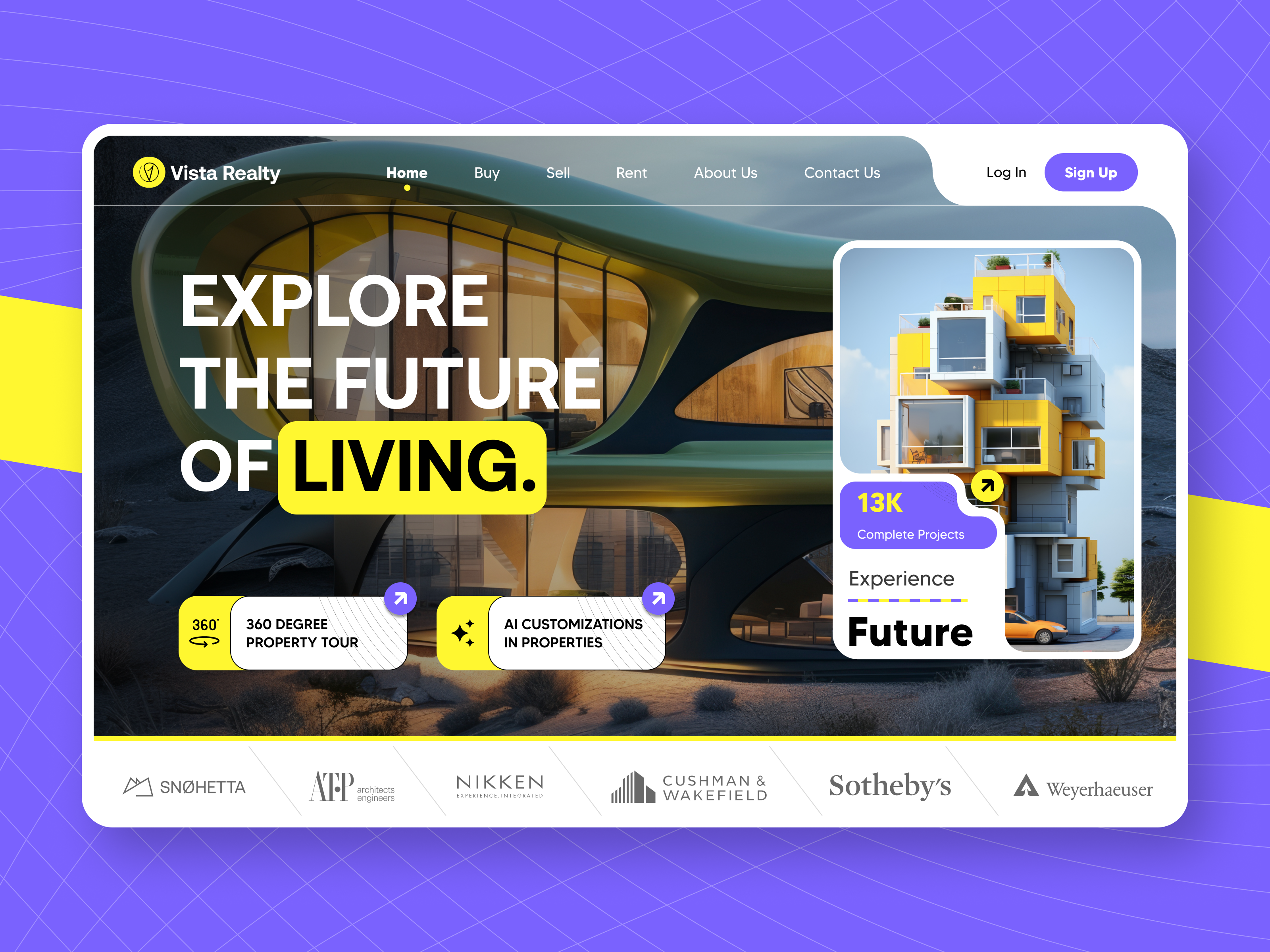 Mídia 1 de Design de página de destino imobiliário
