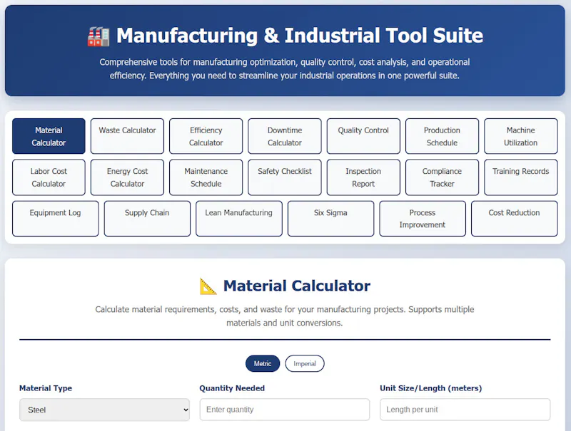 Manufacturing & Industrial Suite screenshot 1