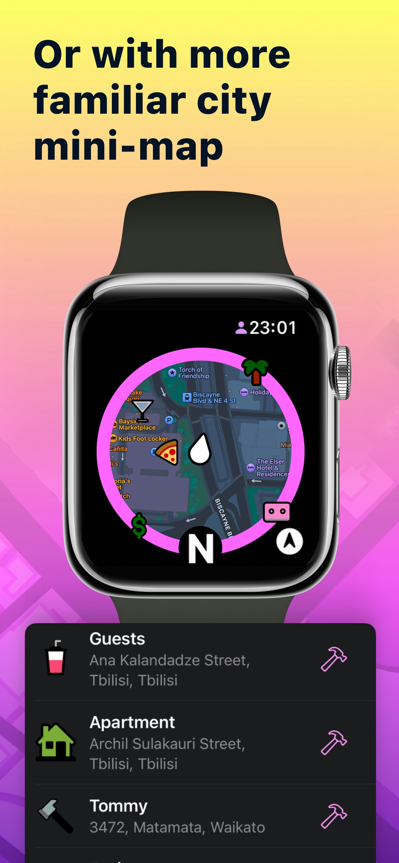미니 맵 레이더 - Apple Watch 게임 스타일의지도 미디어 4