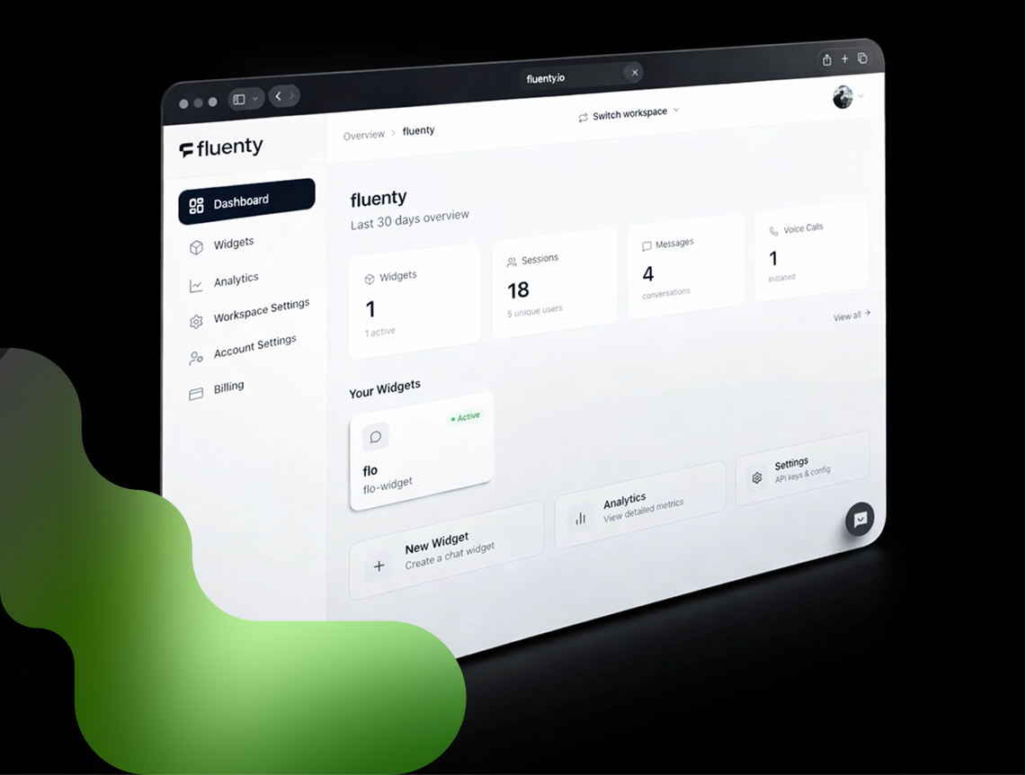 Fluenty - Main product screenshot demonstrating key features and user interface