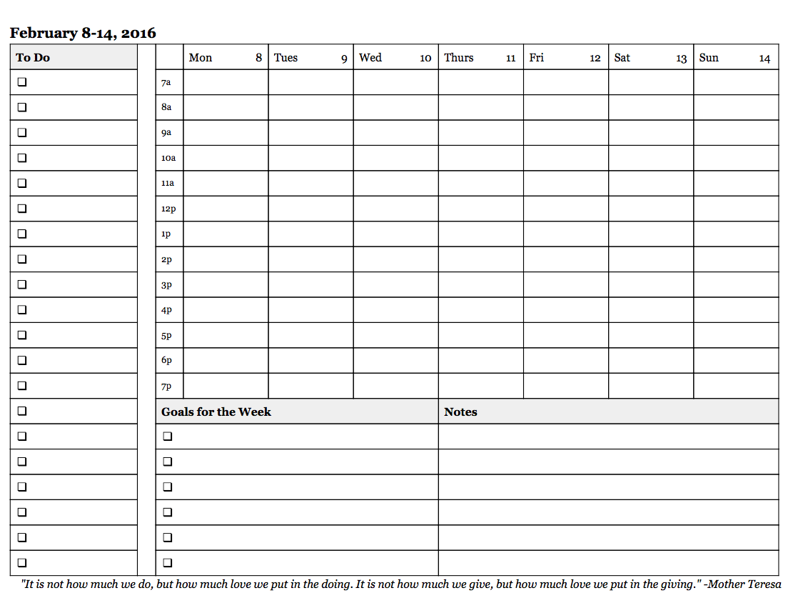 2016 3P Weekly Planner gallery image