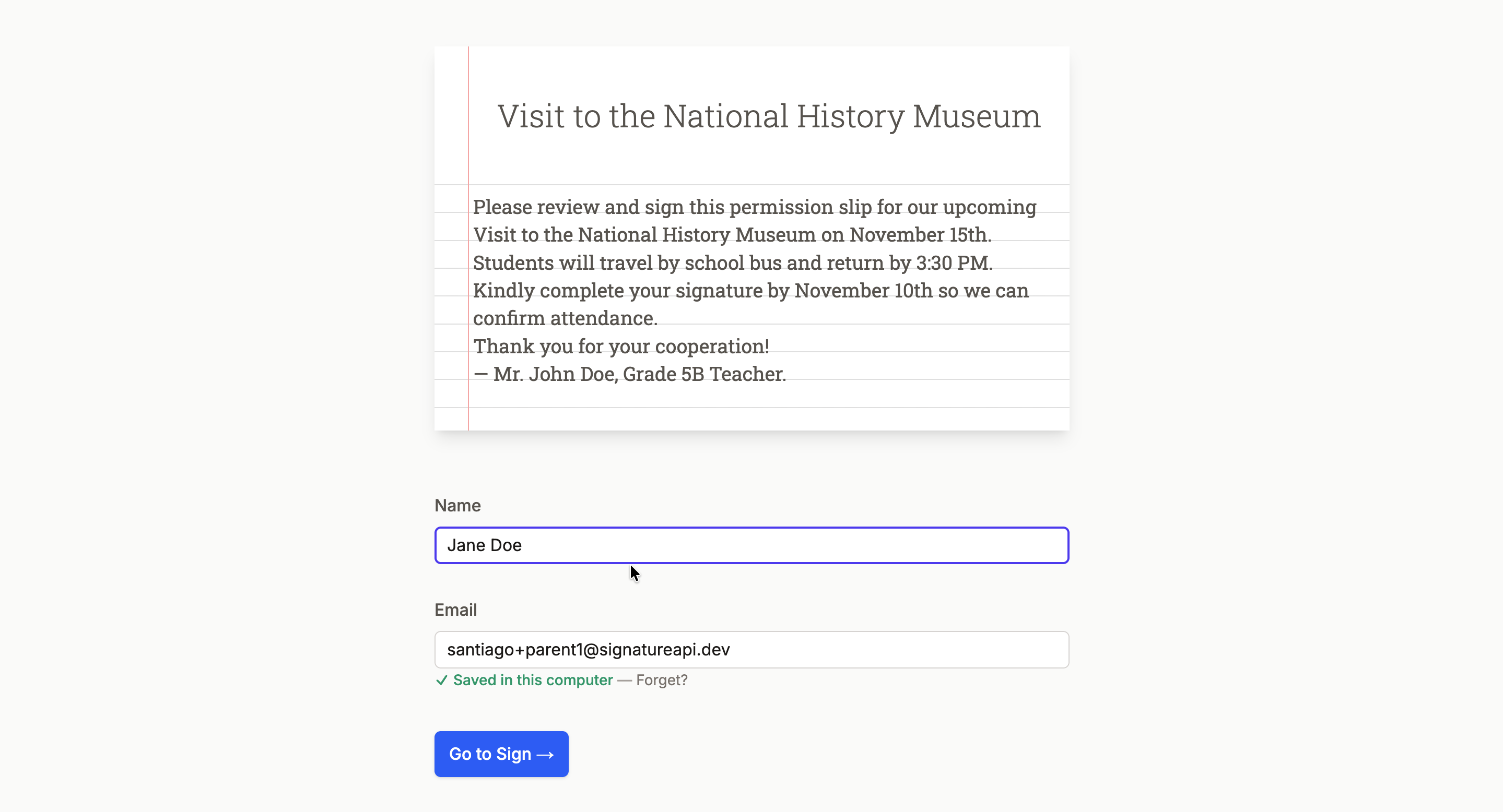 ParentSignature gallery image