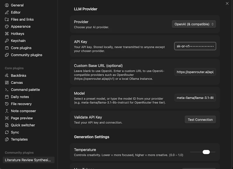 Literature Review Synthesizer screenshot 2
