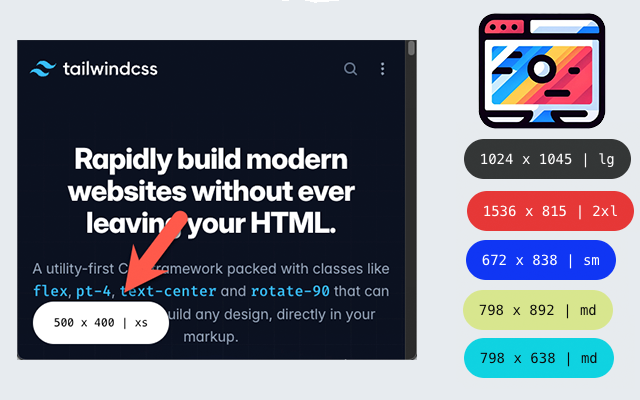 Tailwind CSS ViewPort Sizer - Perfect Tailwindcss Breakpoint Insights 📐 медиа 2