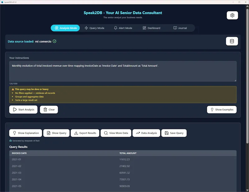 Speak2DB screenshot 1