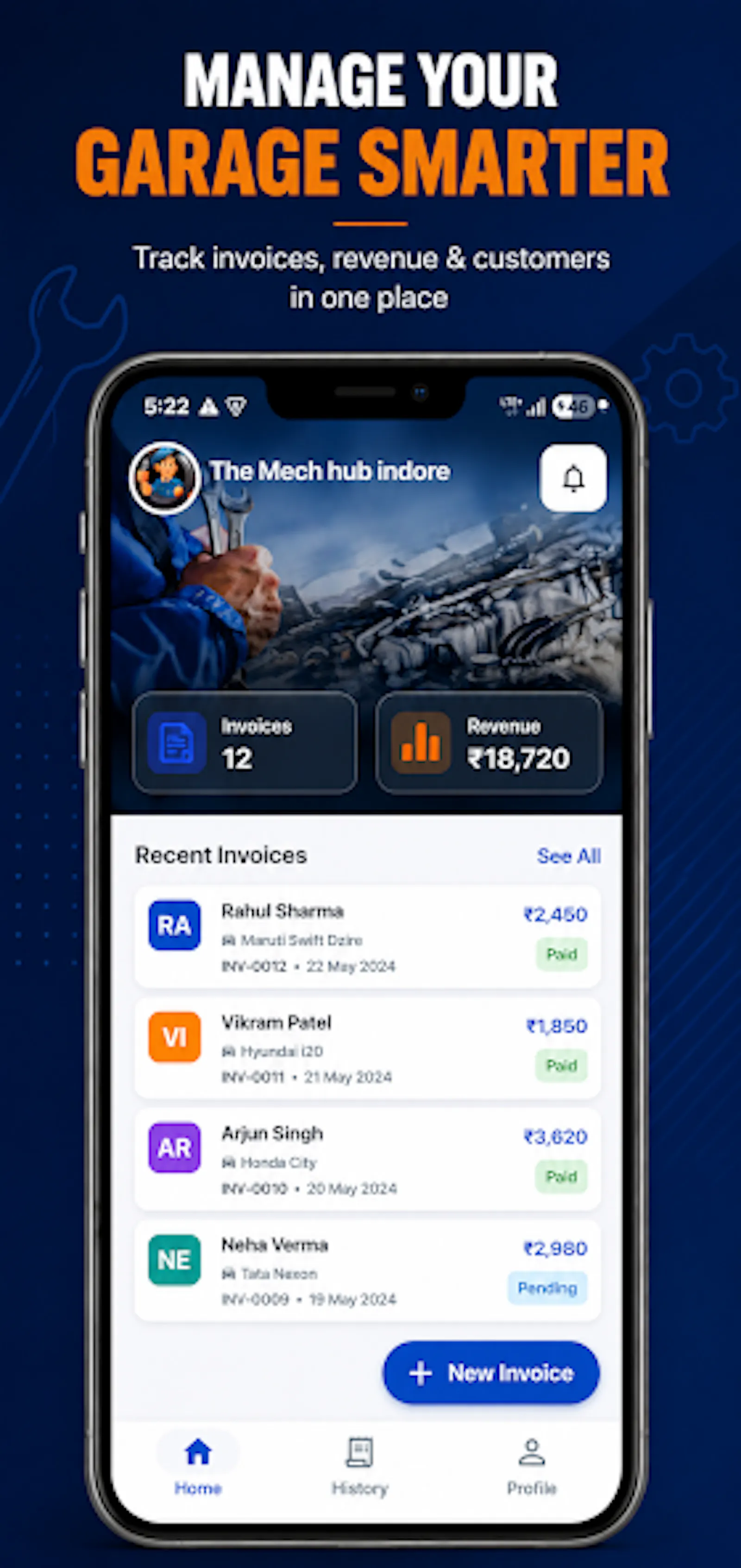 Garage Invoice – Billing App screenshot 1