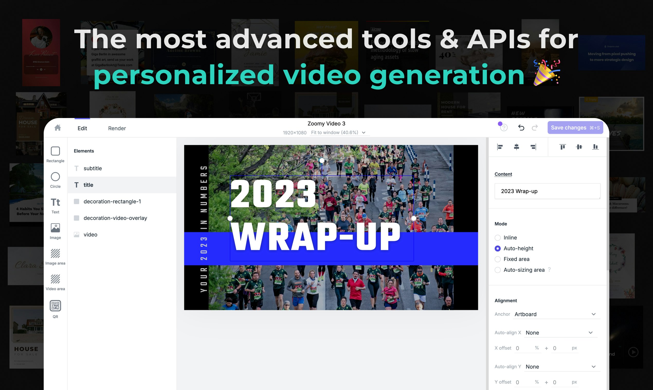 Robolly 2.0 - Динамические изображения, видео и PDF -файлы через Google Sheets или API медиа 7