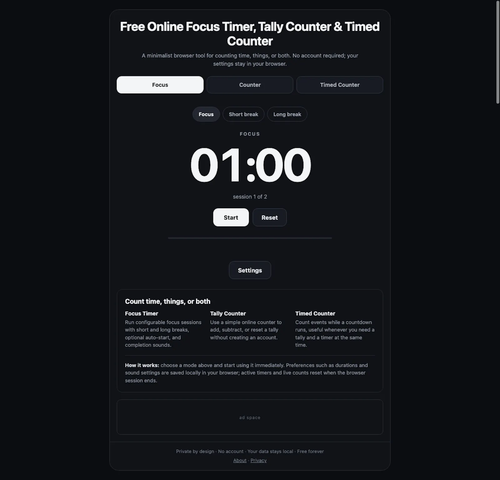 Minimal Time + Count screenshot 1