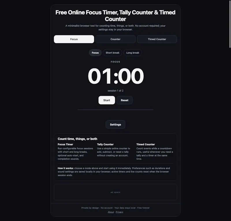Minimal Time + Count screenshot 1