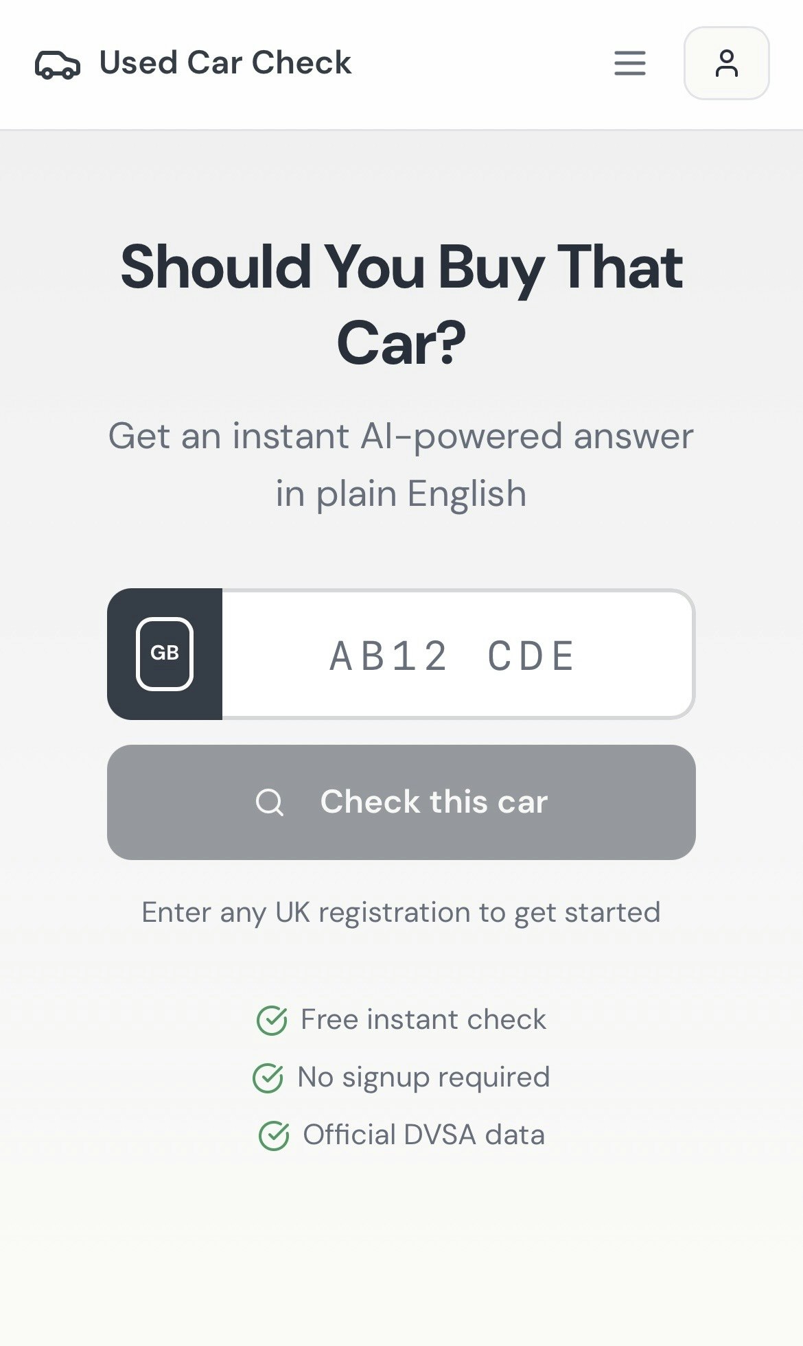 Car history checker (UK) gallery image