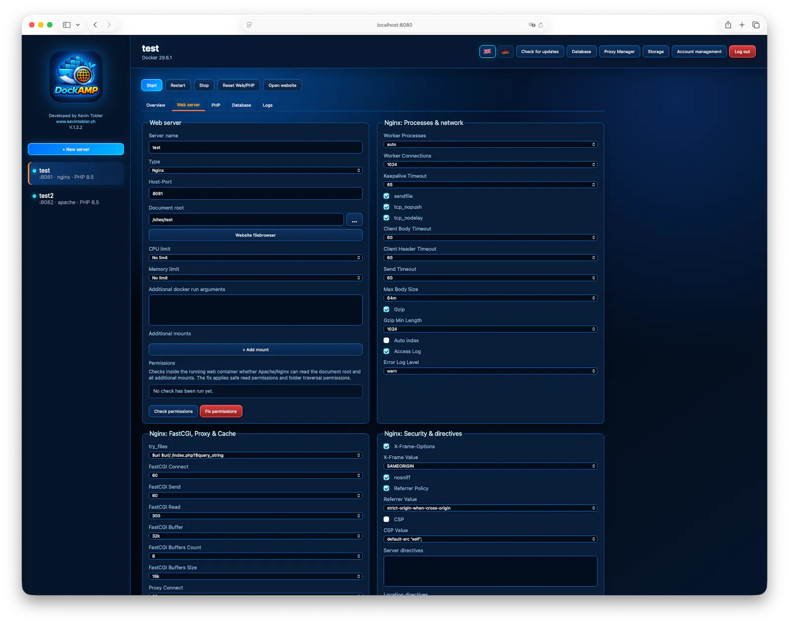 DockAMP Webstack Manager for Docker screenshot 5