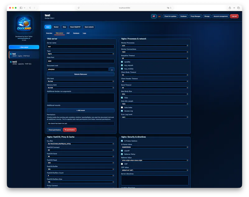 DockAMP Webstack Manager for Docker screenshot 5