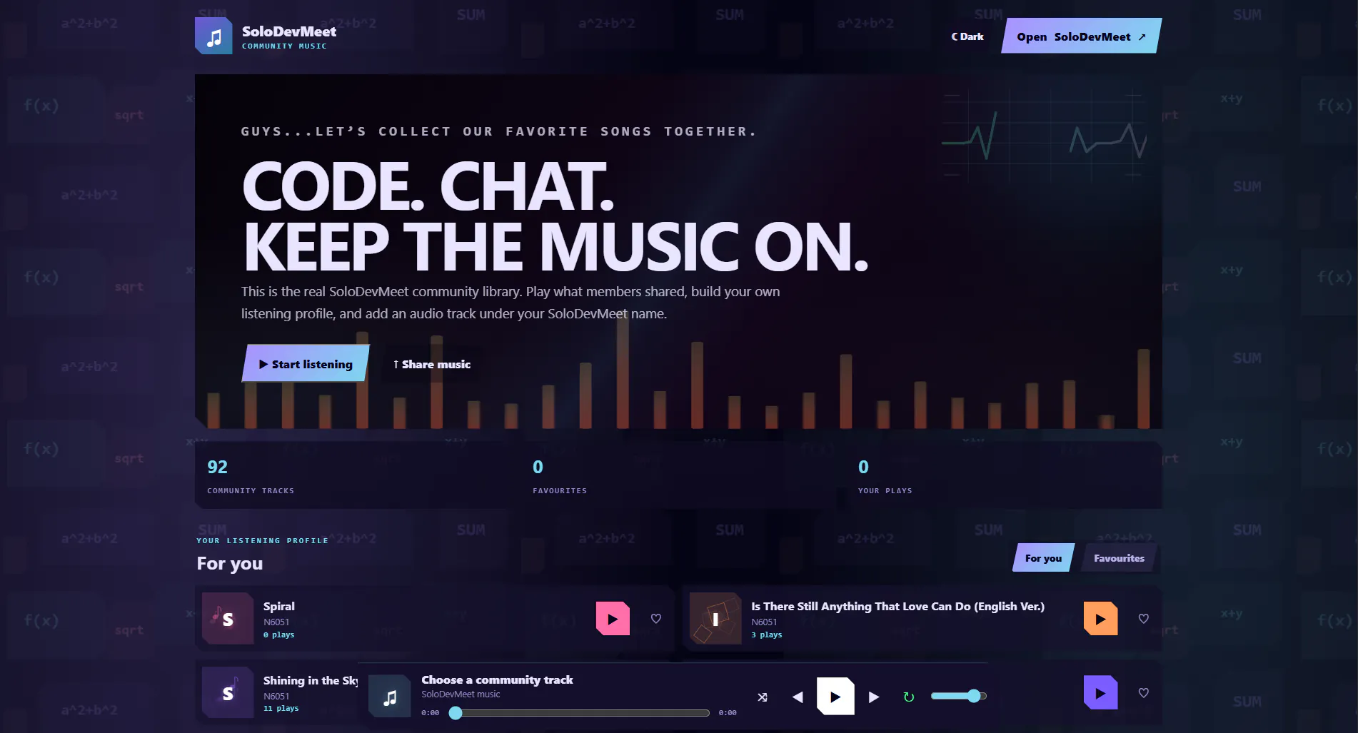 SoloDevMeet Music — Community Player gallery image