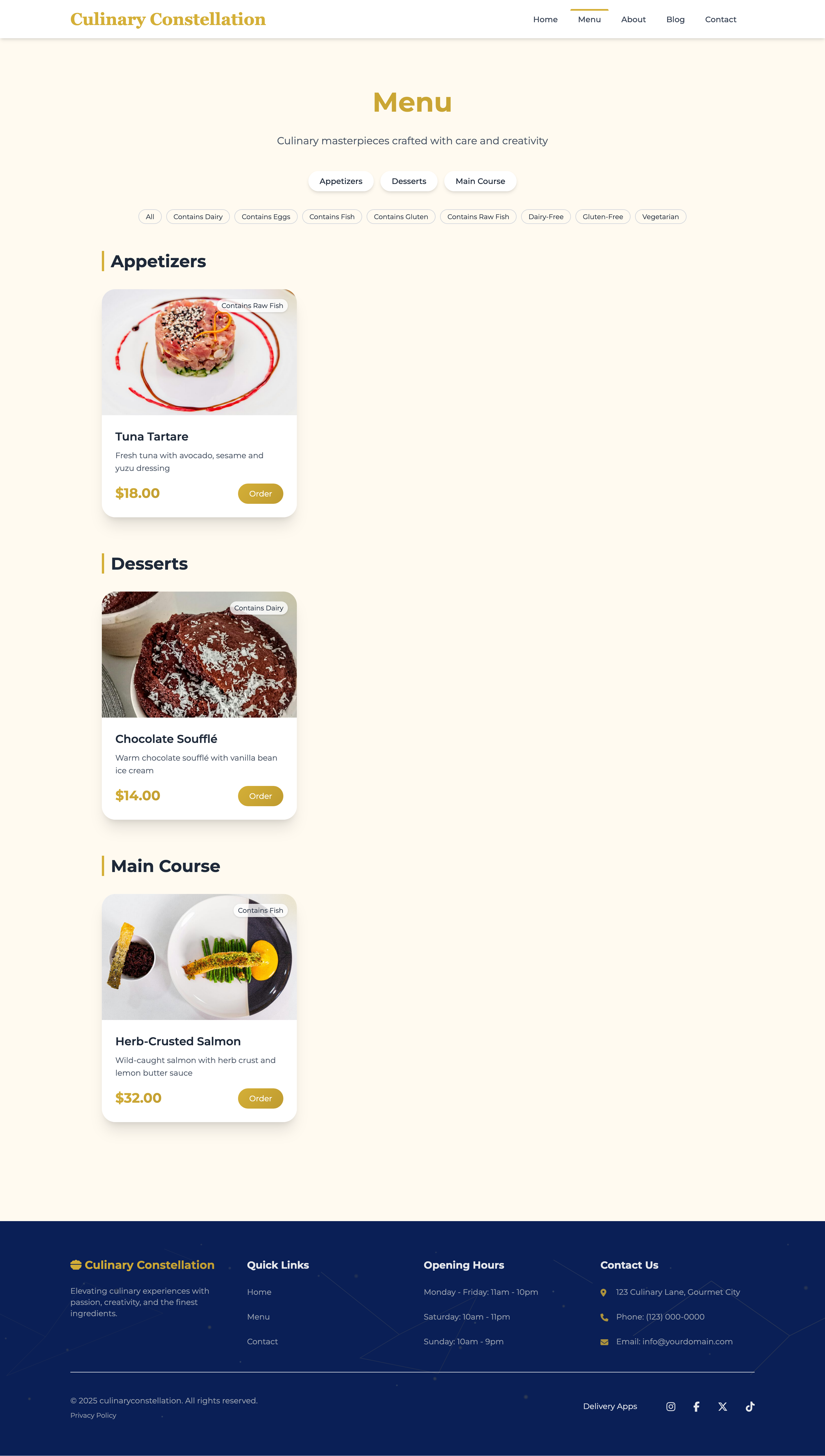Culinary Constellation WordPress Theme gallery image