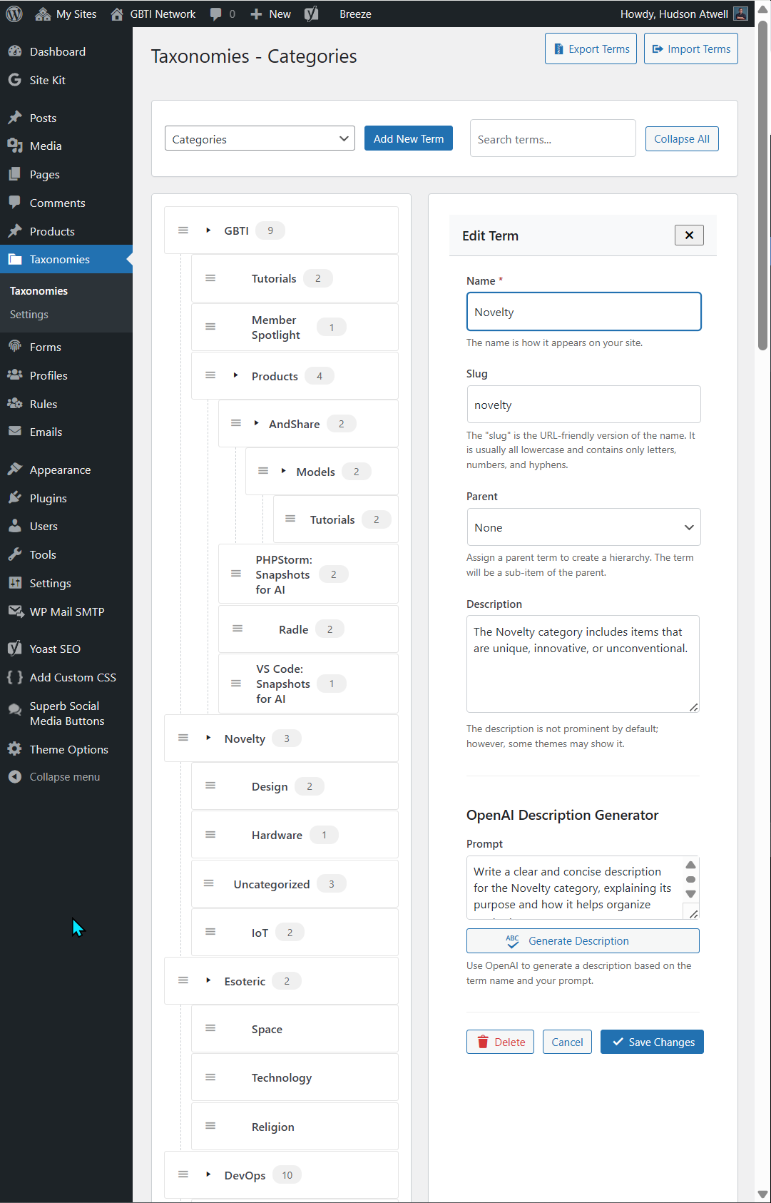 Mídia 1 de Gerente de Taxonomia Avançada para WordPress - Re-imaginando o sistema de gerenciamento de taxonomia para o WordPress