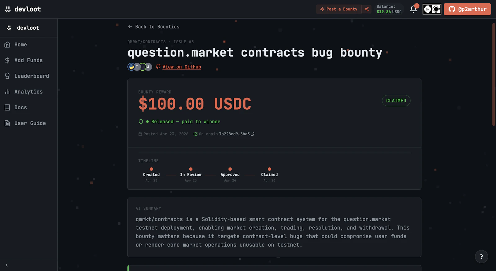 Devloot.xyz - Monetize Github issues screenshot 3