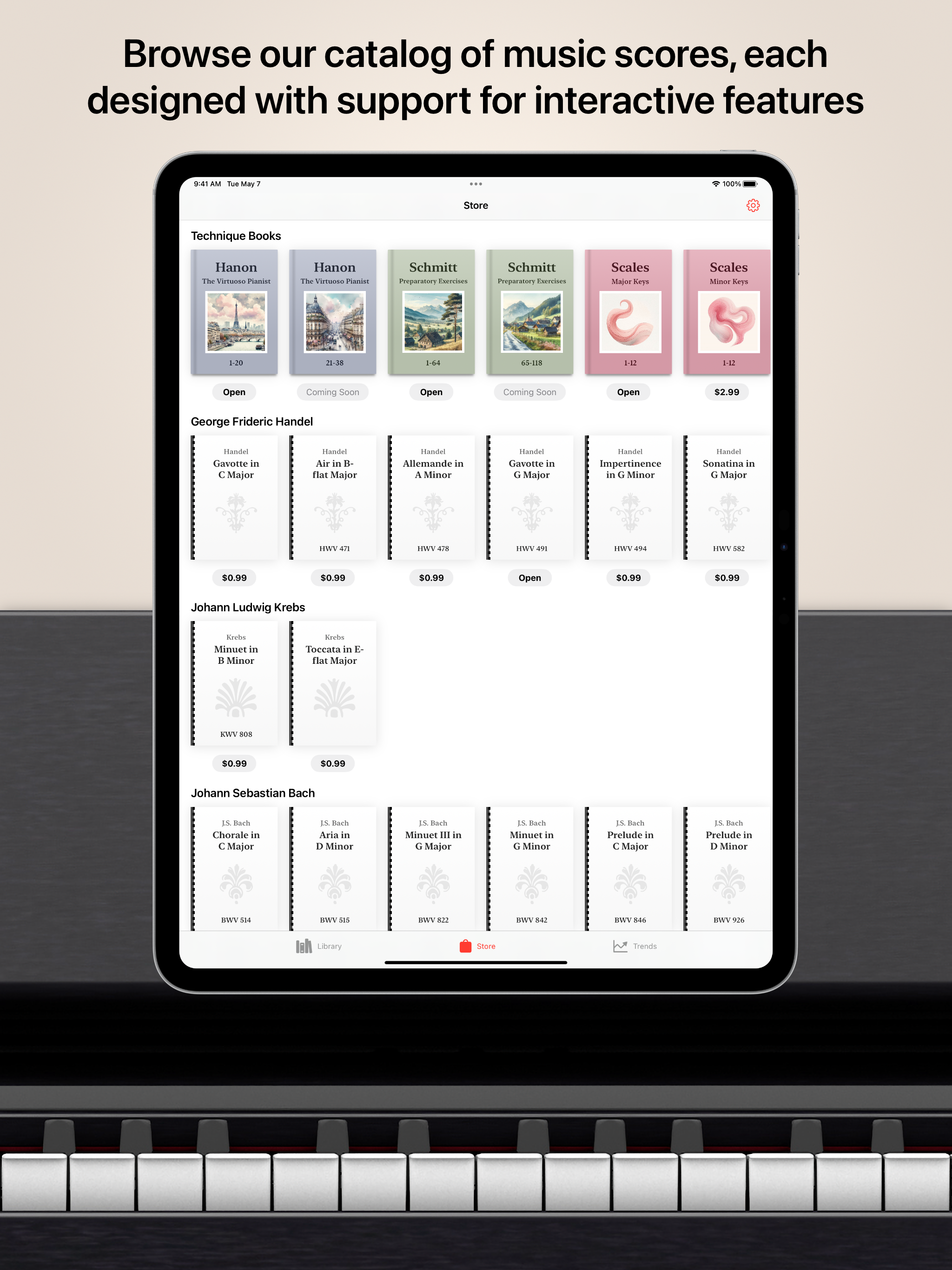 iPhone, iPad 및 Mac 용 Hanon Pro - 디지털 시대를위한 피아노 기술 및 운동 미디어 6