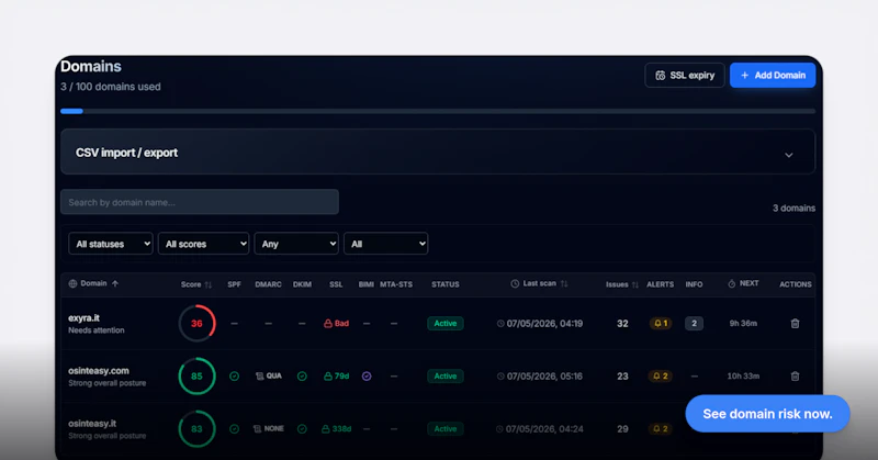 OSINTeasy – Domain Security Workspace screenshot 4