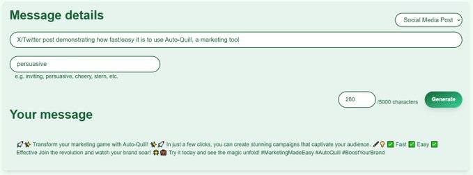 Auto-Quill - Write less - build more - AI assistant for marketing media 2