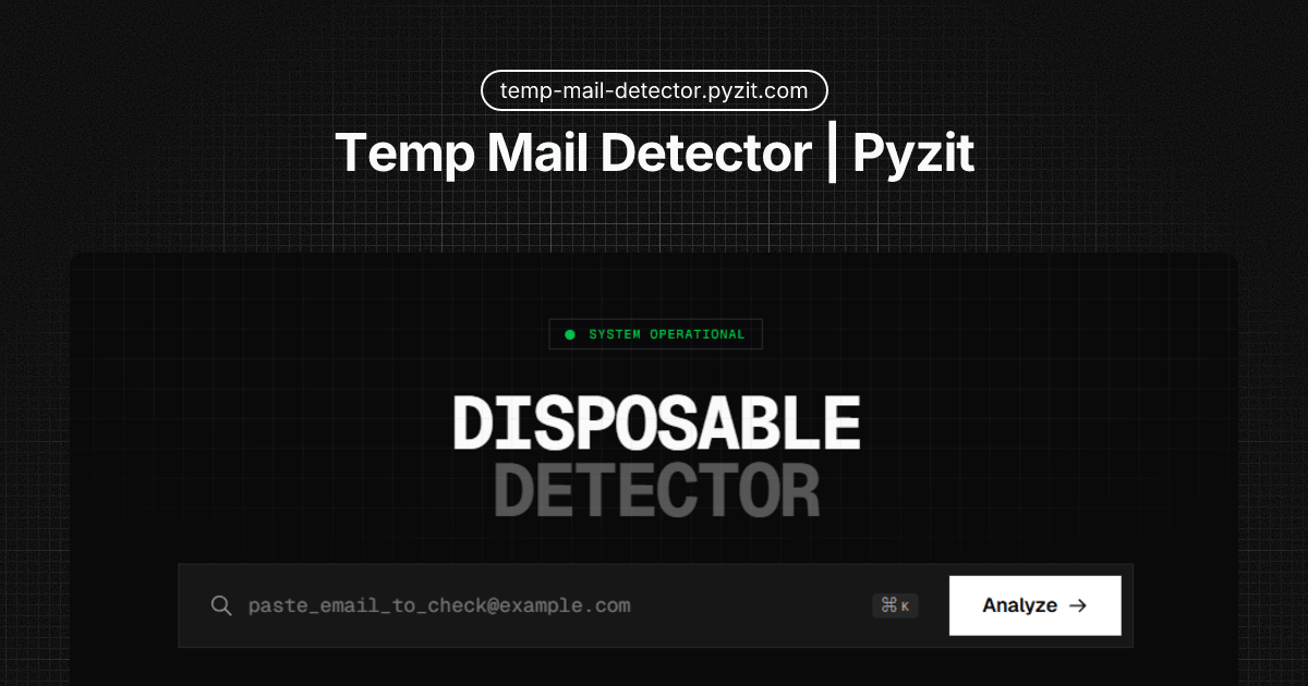 Temp Mail Detector - Main product screenshot demonstrating key features and user interface