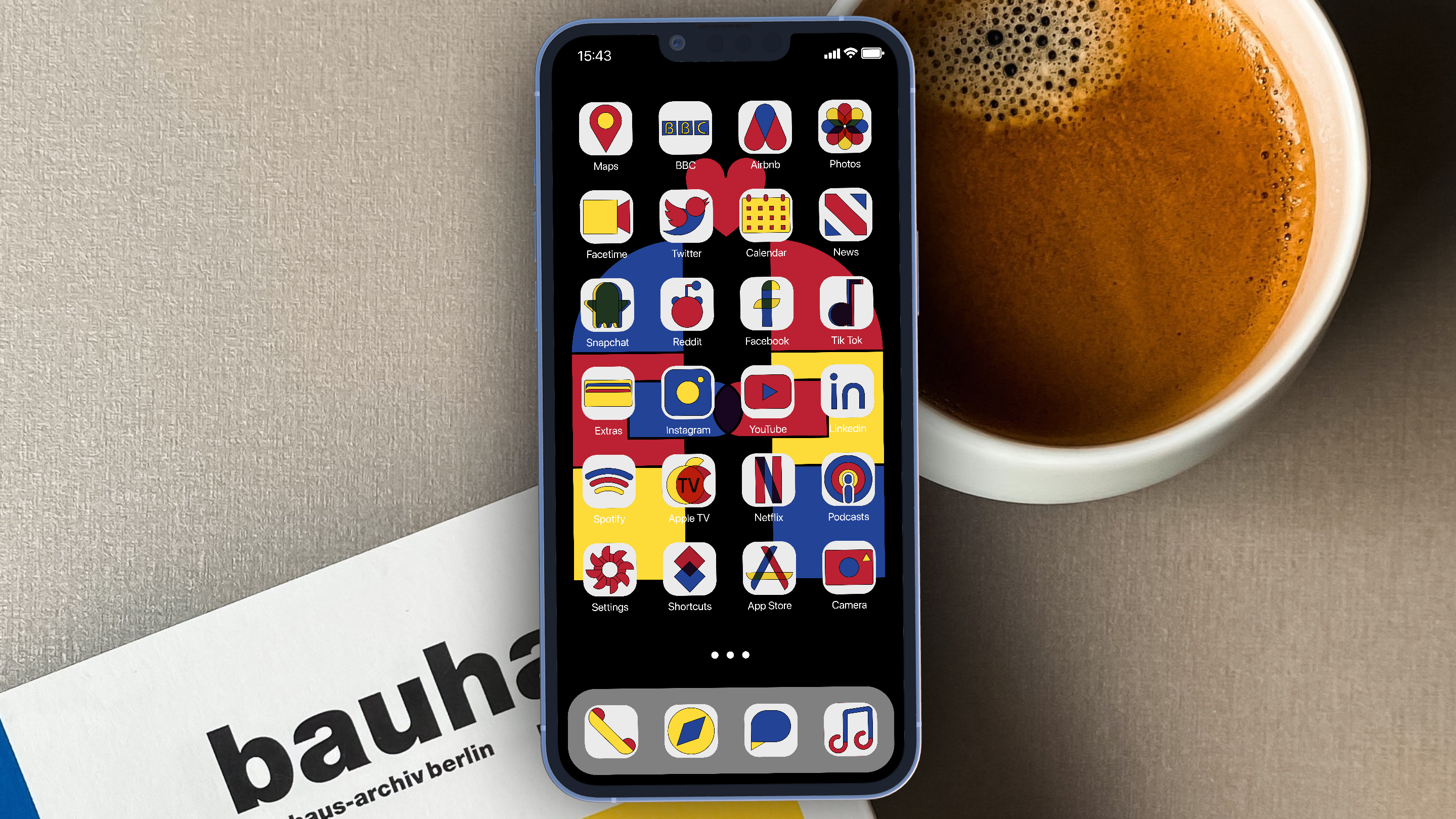 Bauhaus iOSアイコンと壁紙メディア1