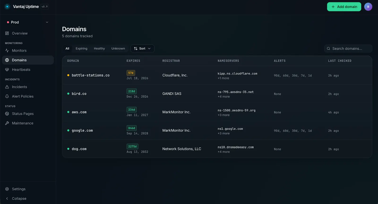 Vantaj Uptime New Features (MCP & more) screenshot 4