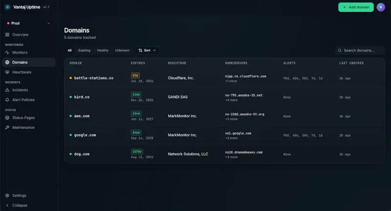Vantaj Uptime New Features (MCP & more) screenshot 4