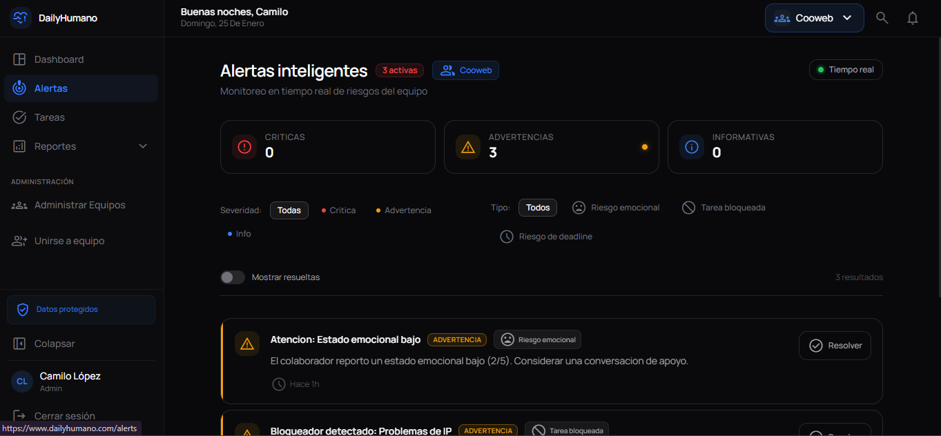 DailyHumano - Main product screenshot demonstrating key features and user interface