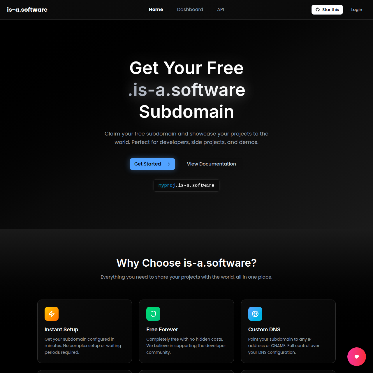is-a.software - Main screenshot showing features and interface