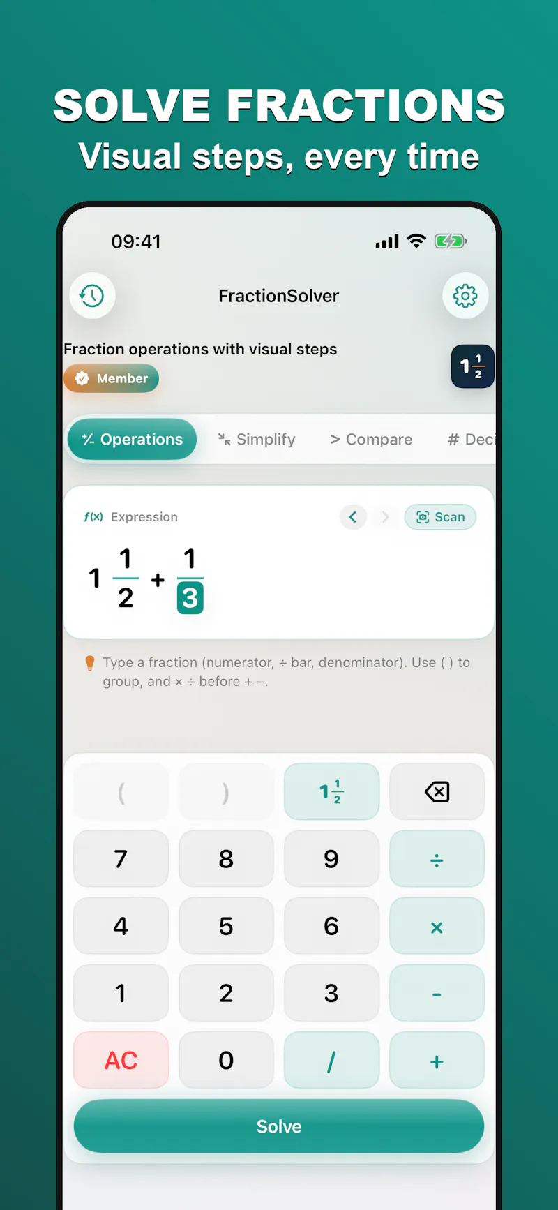 FractionSolver screenshot 3