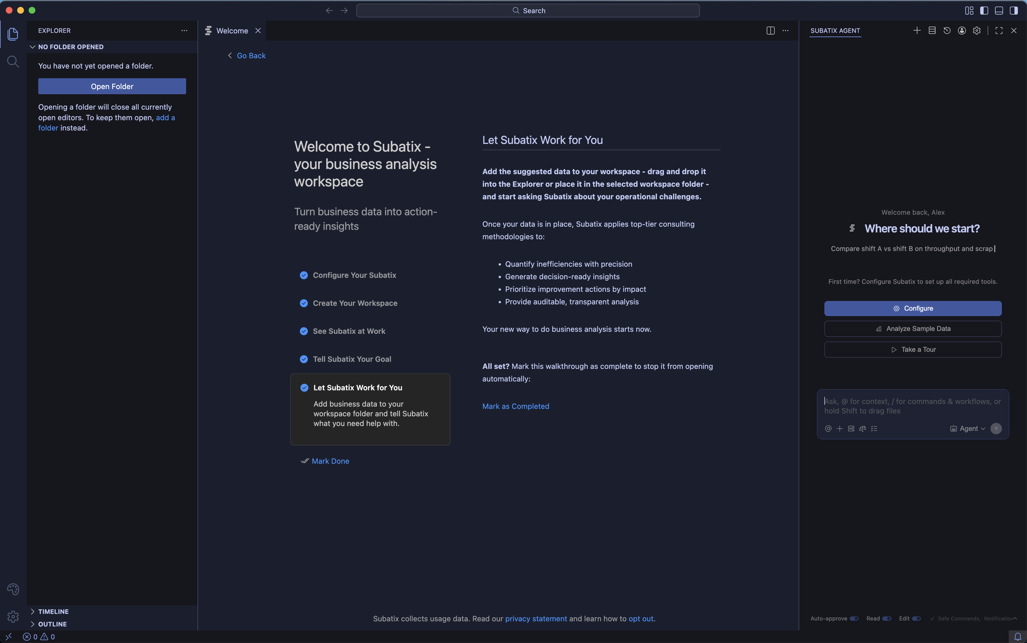 Subatix Workspace - Main product screenshot demonstrating key features and user interface