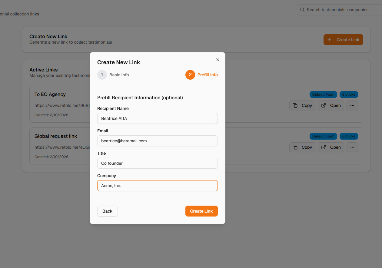 Retold.me - Screenshot 3 showing product features and functionality